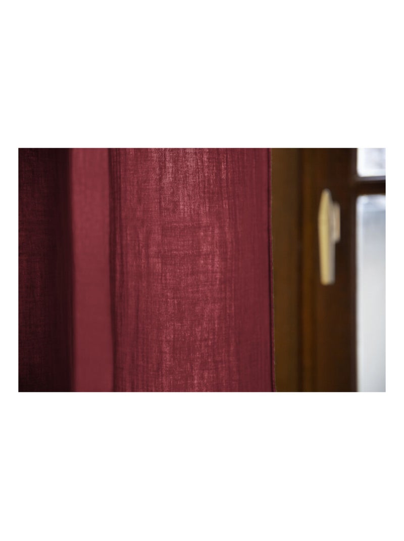 Rideau - L'effet papillon - 100% gaze de coton 125 gr/m² Noir Bordeaux - Kiabi