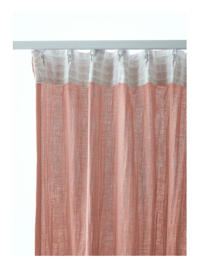 Rideau - L'effet papillon - 100% gaze de coton 125 gr/m² Peche - Kiabi