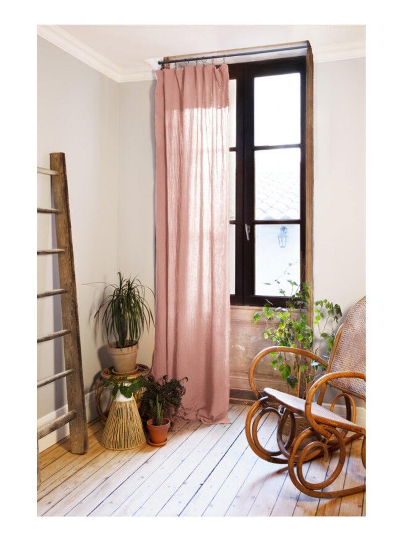 Rideau - L'effet papillon - 100% gaze de coton 125 gr/m² Peche - Kiabi