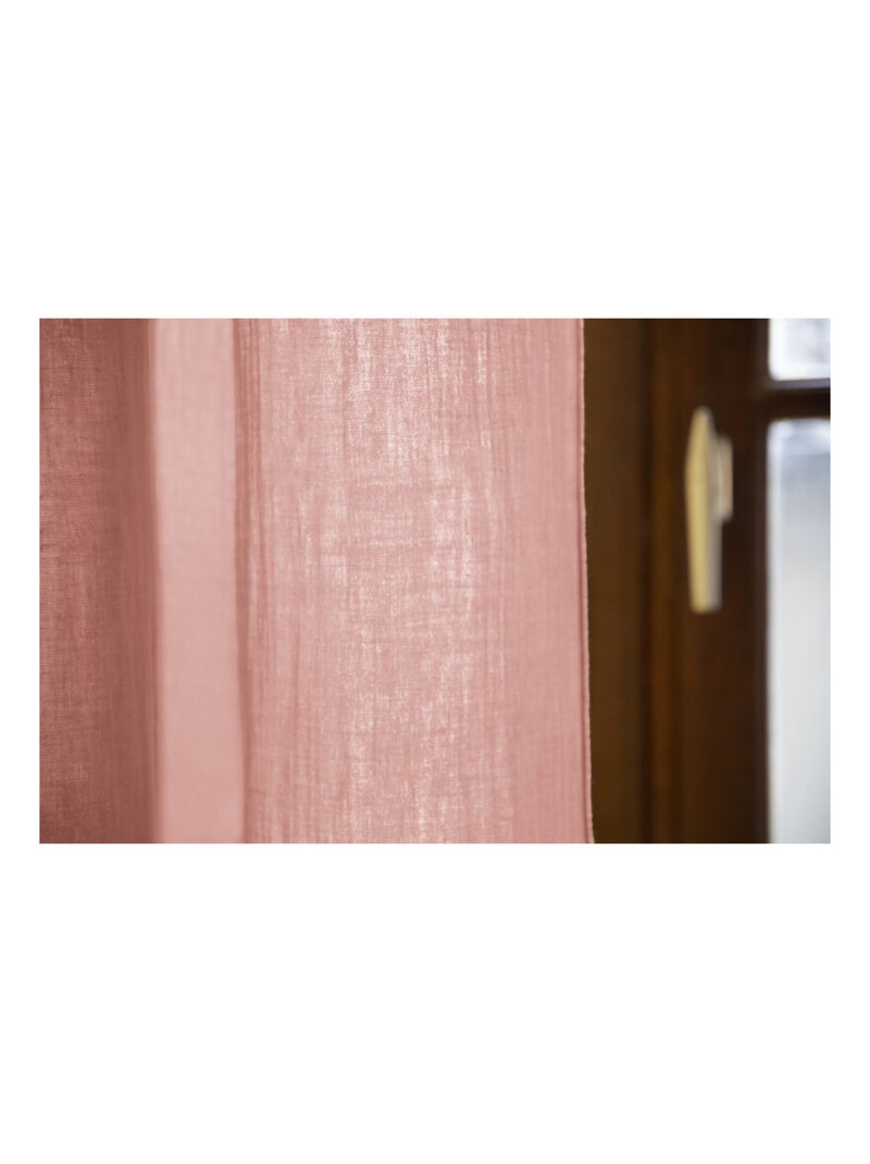 Rideau - L'effet papillon - 100% gaze de coton 125 gr/m² Peche - Kiabi
