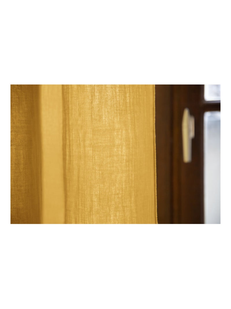 Rideau - L'effet papillon - 100% gaze de coton 125 gr/m² Safran - Kiabi