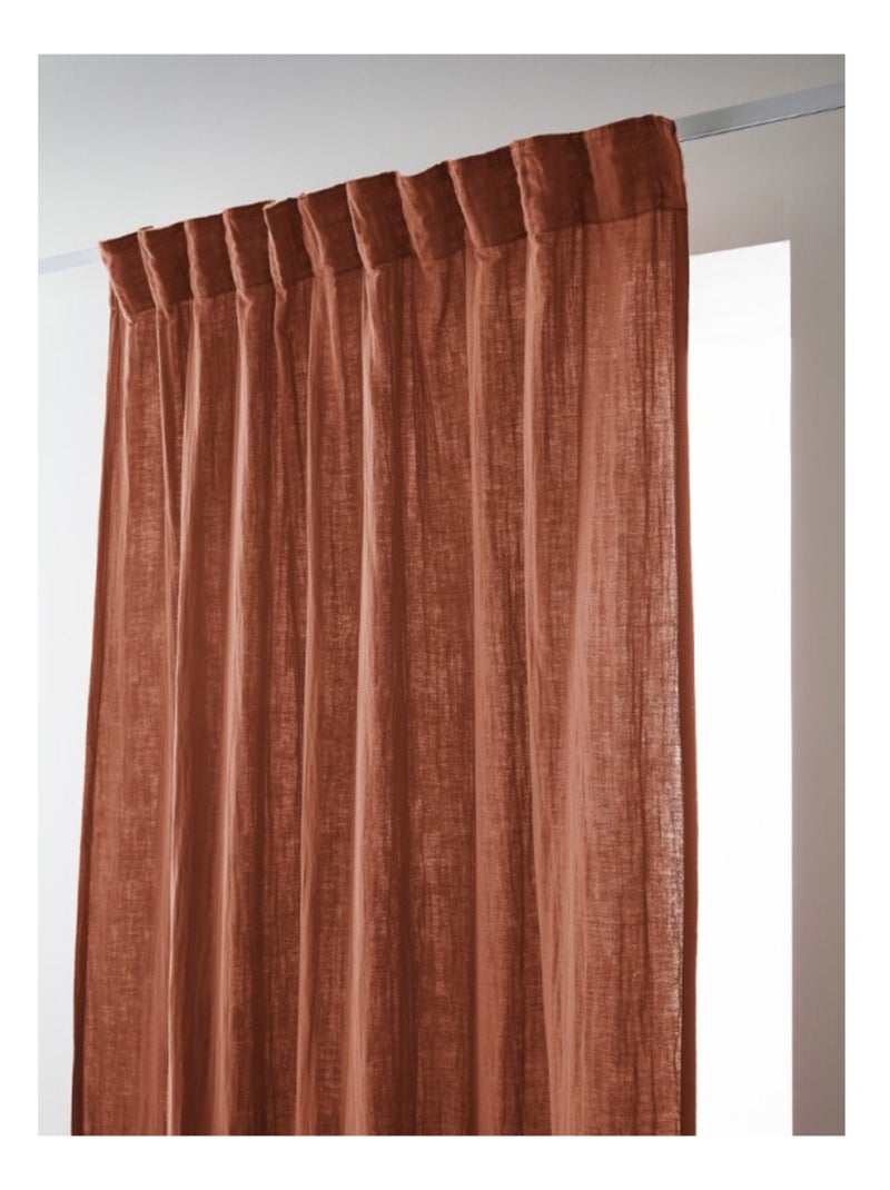 Rideau - L'effet papillon - 100% gaze de coton 125 gr/m² Terracotta - Kiabi