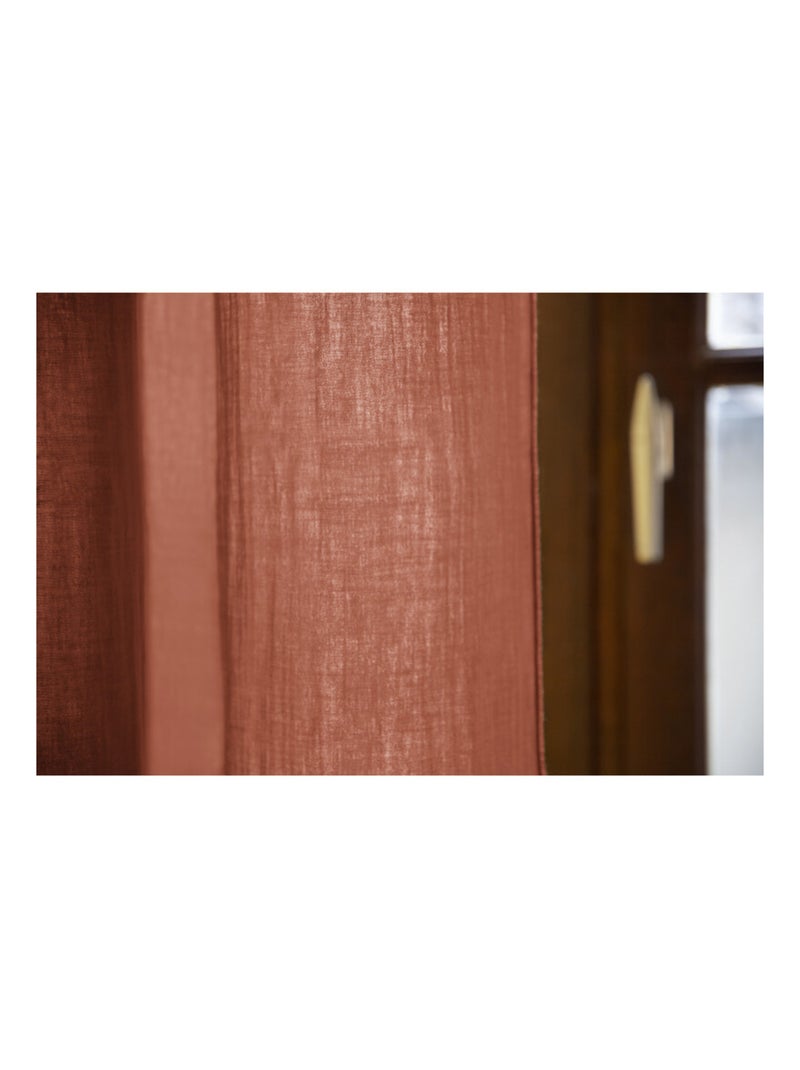 Rideau - L'effet papillon - 100% gaze de coton 125 gr/m² Terracotta - Kiabi
