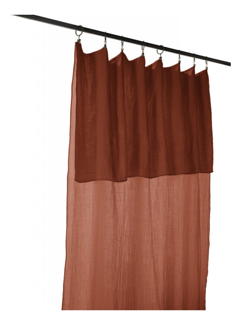 Rideau - L'effet papillon - 100% gaze de coton 125 gr/m² Terracotta - Kiabi