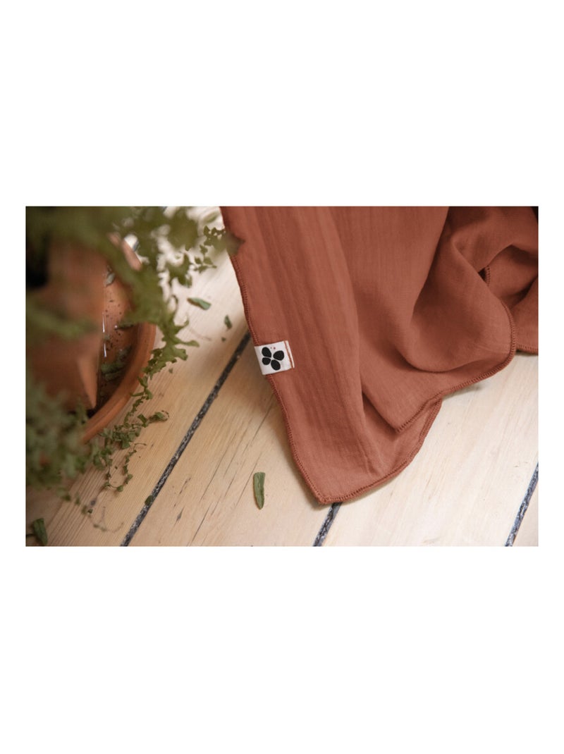 Rideau - L'effet papillon - 100% gaze de coton 125 gr/m² Terracotta - Kiabi