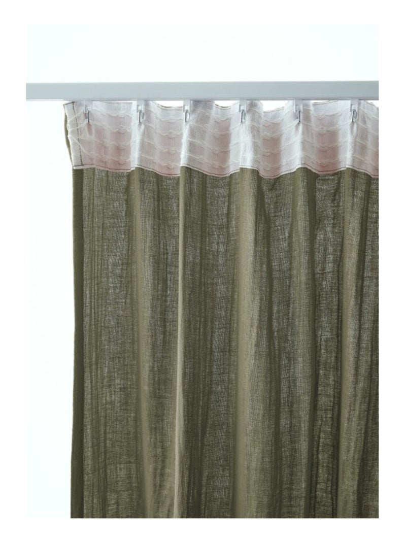 Rideau - L'effet papillon - 100% gaze de coton 125 gr/m² Vert chèvrefeuille - Kiabi