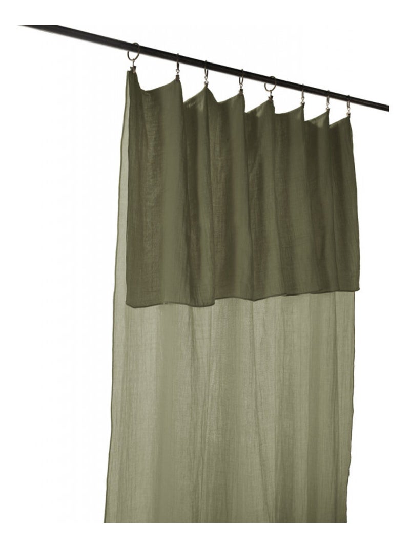 Rideau - L'effet papillon - 100% gaze de coton 125 gr/m² Vert chèvrefeuille - Kiabi