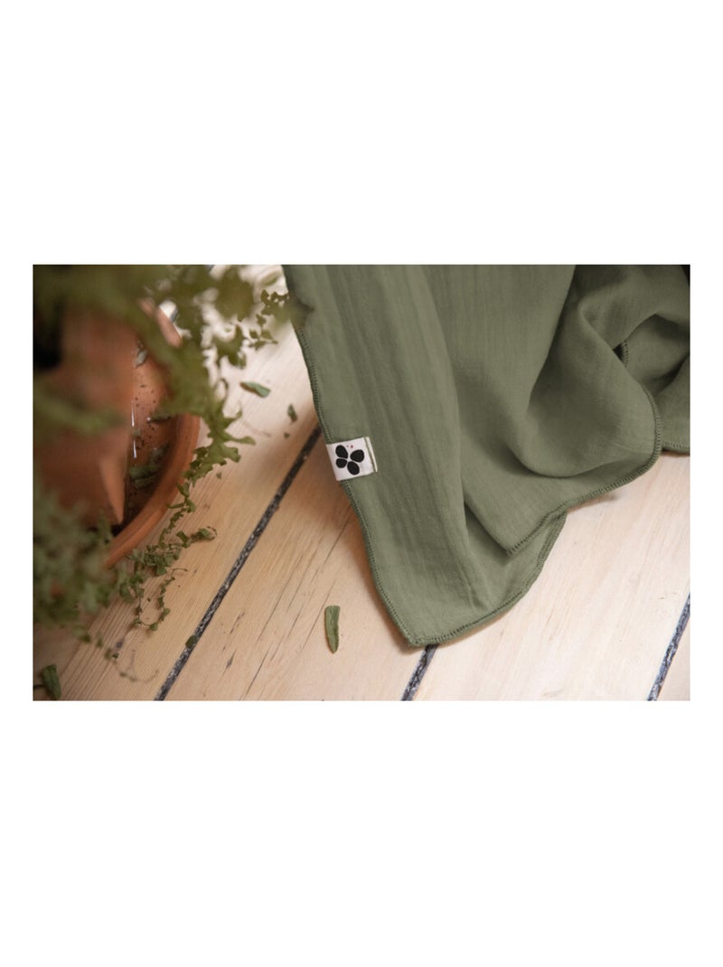 Rideau - L'effet papillon - 100% gaze de coton 125 gr/m² Vert chèvrefeuille - Kiabi