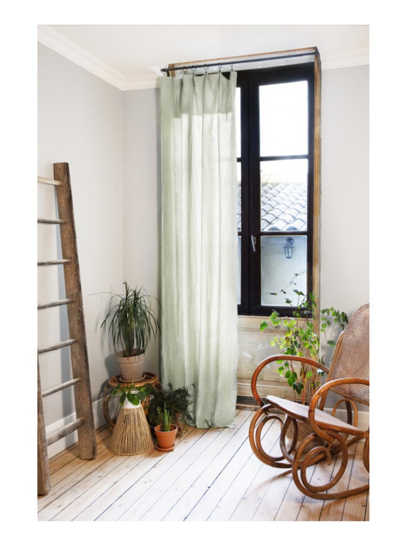 Rideau - L'effet papillon - 100% gaze de coton 125 gr/m² Vert d'eau - Kiabi