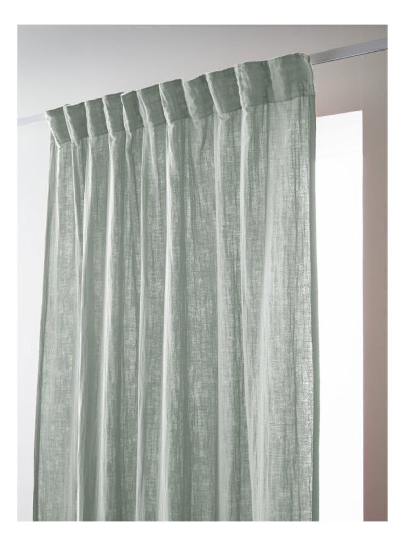 Rideau - L'effet papillon - 100% gaze de coton 125 gr/m² Vert tilleul - Kiabi