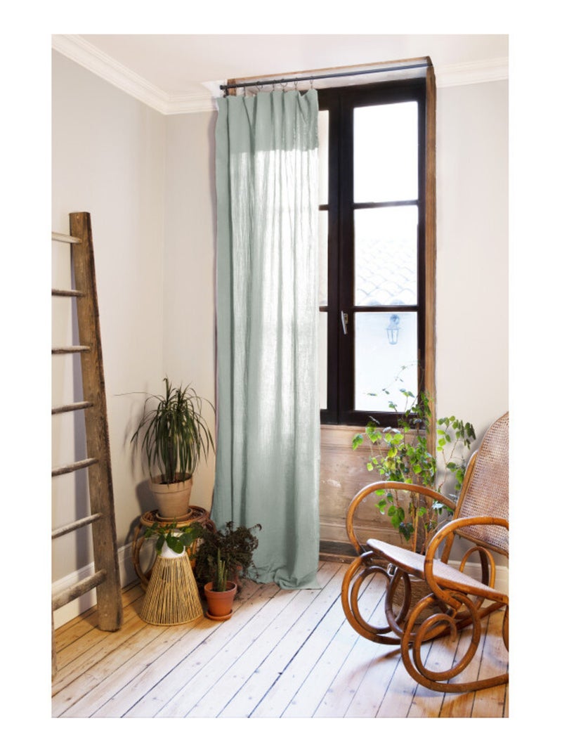 Rideau - L'effet papillon - 100% gaze de coton 125 gr/m² Vert tilleul - Kiabi