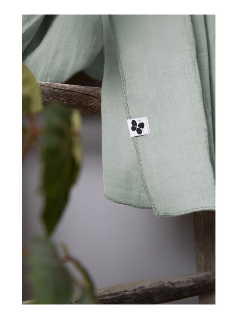 Rideau - L'effet papillon - 100% gaze de coton 125 gr/m² Vert tilleul - Kiabi