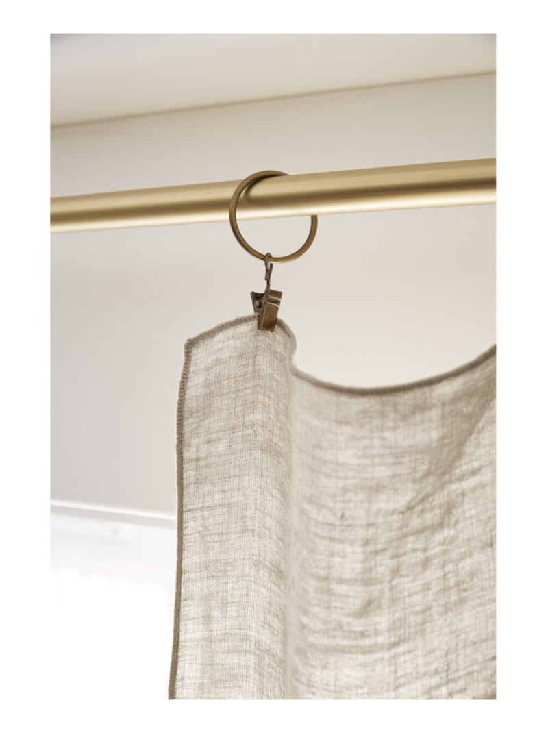 Rideau - L'effet papillon - 100% Lin lavé Beige sable - Kiabi