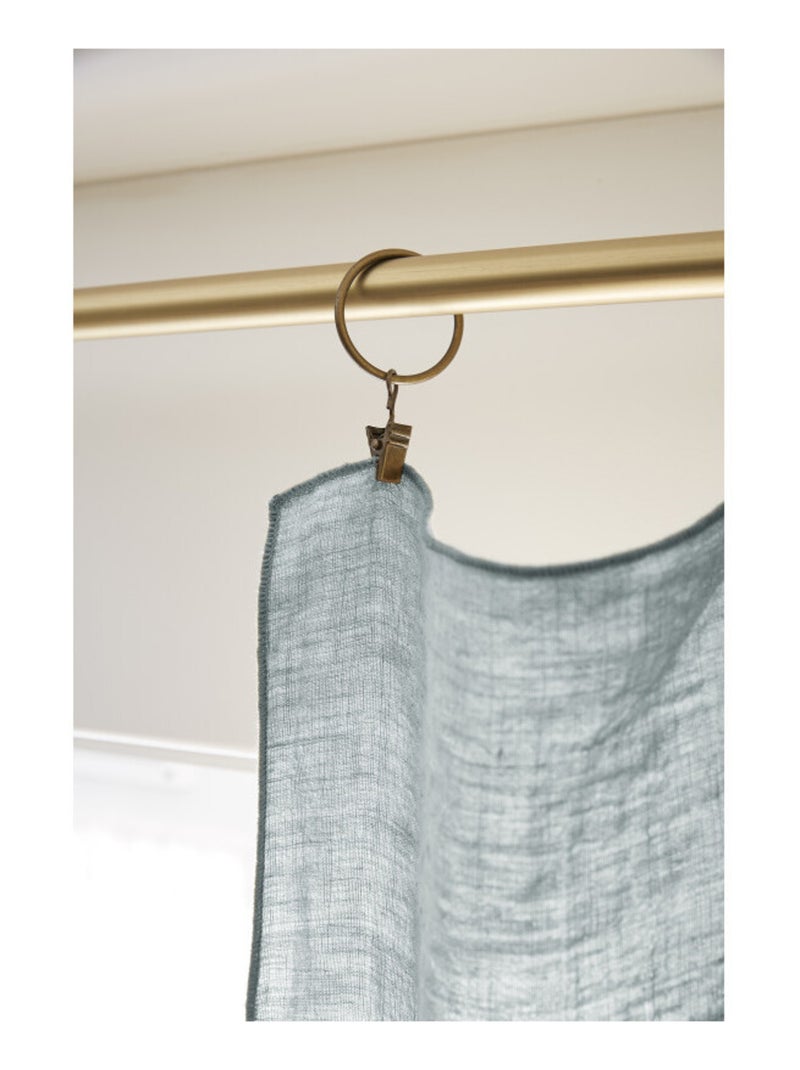 Rideau - L'effet papillon - 100% Lin lavé Bleu azur - Kiabi