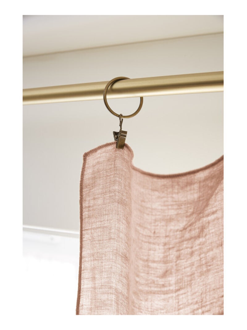 Rideau - L'effet papillon - 100% Lin lavé Rose - Kiabi