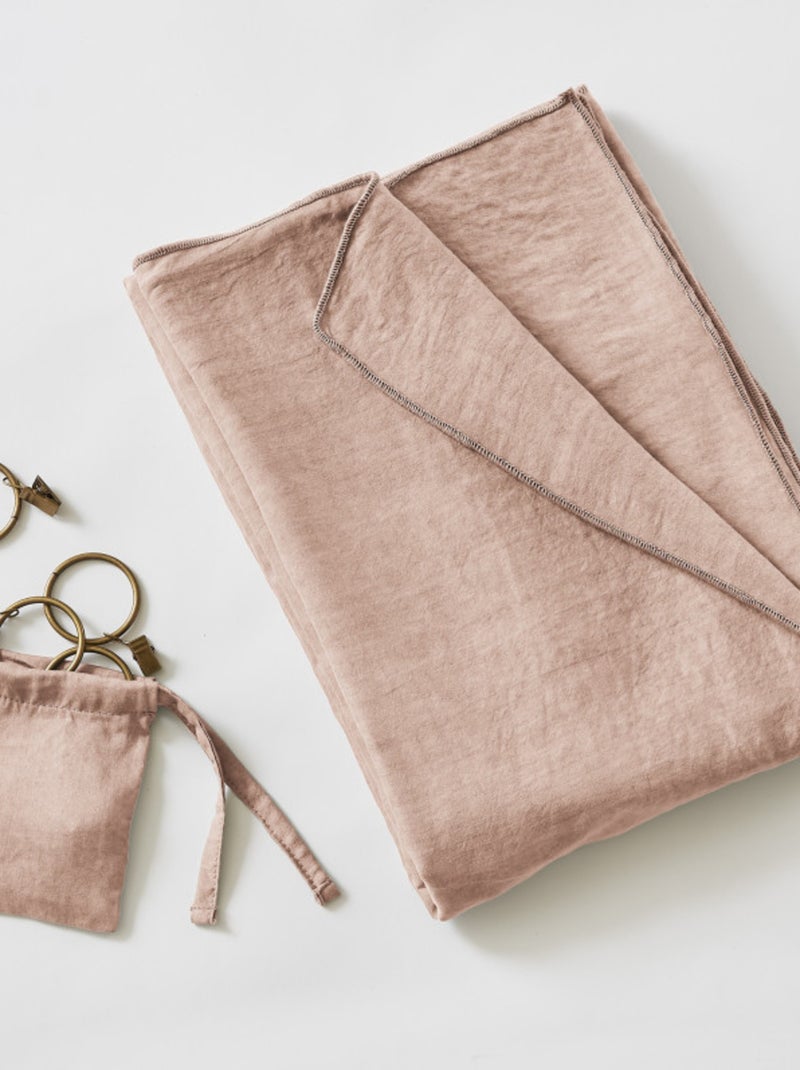 Rideau - L'effet papillon - 100% Lyocell (Tencel lavé ) Blush - Kiabi