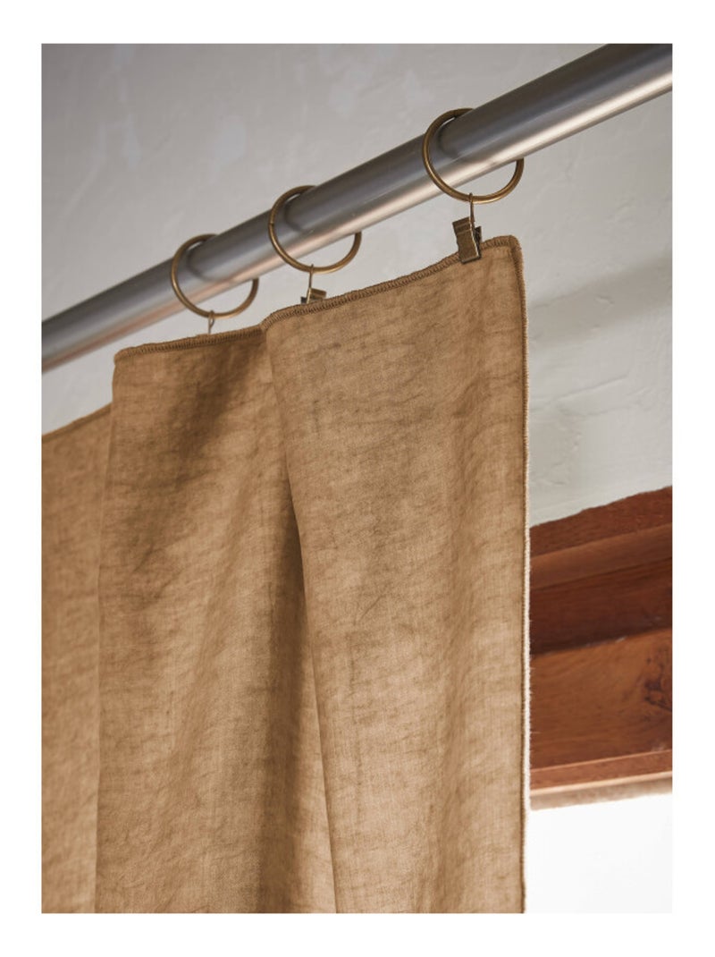 Rideau - L'effet papillon - 100% Lyocell (Tencel lavé ) Camel - Kiabi