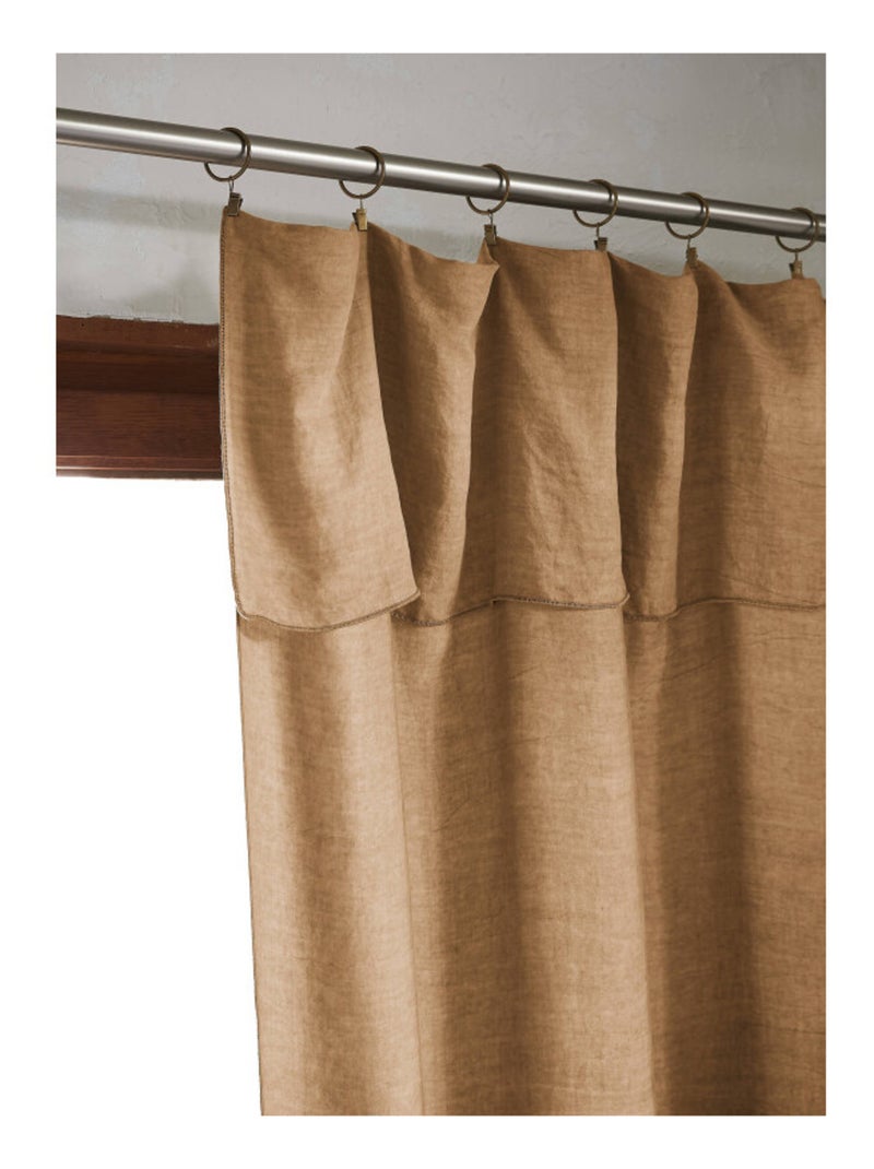 Rideau - L'effet papillon - 100% Lyocell (Tencel lavé ) Camel - Kiabi