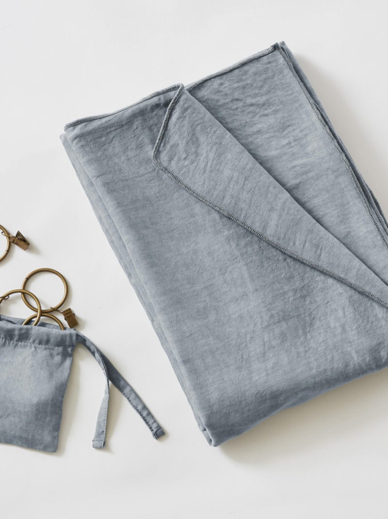 Rideau - L'effet papillon - 100% Lyocell (Tencel lavé ) Gris - Kiabi