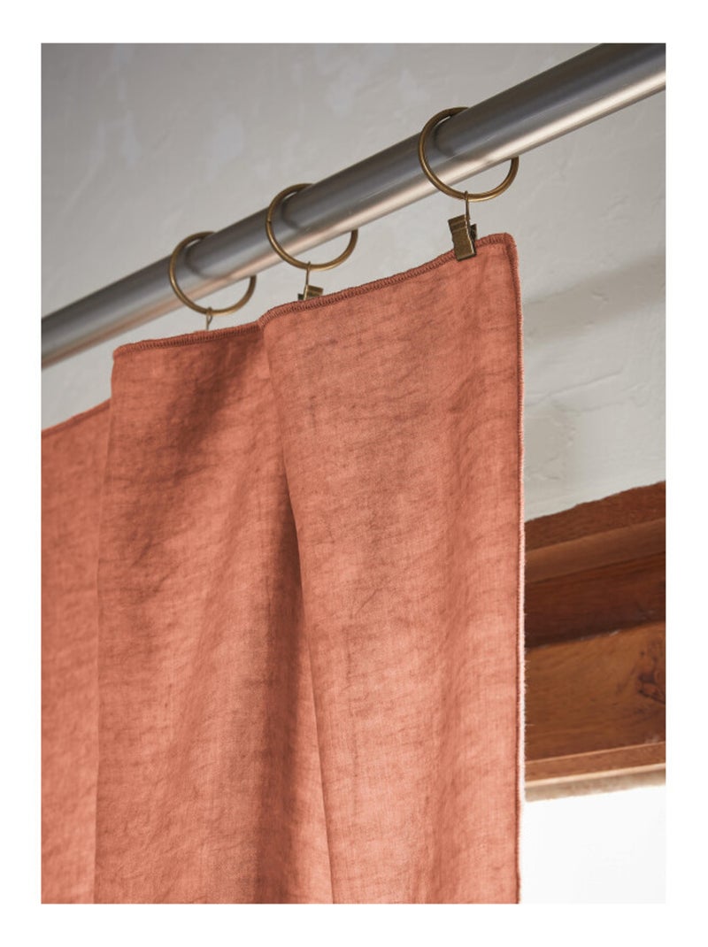 Rideau - L'effet papillon - 100% Lyocell (Tencel lavé ) Terracotta - Kiabi
