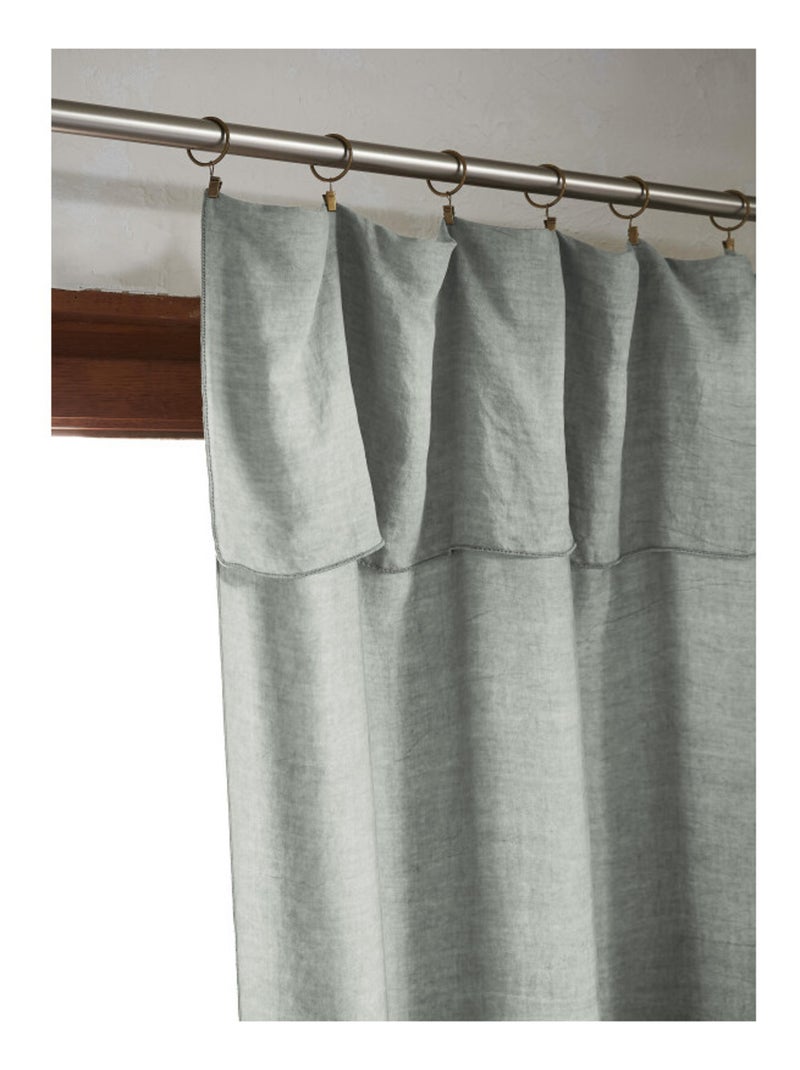 Rideau - L'effet papillon - 100% Lyocell (Tencel lavé ) Vert clair - Kiabi