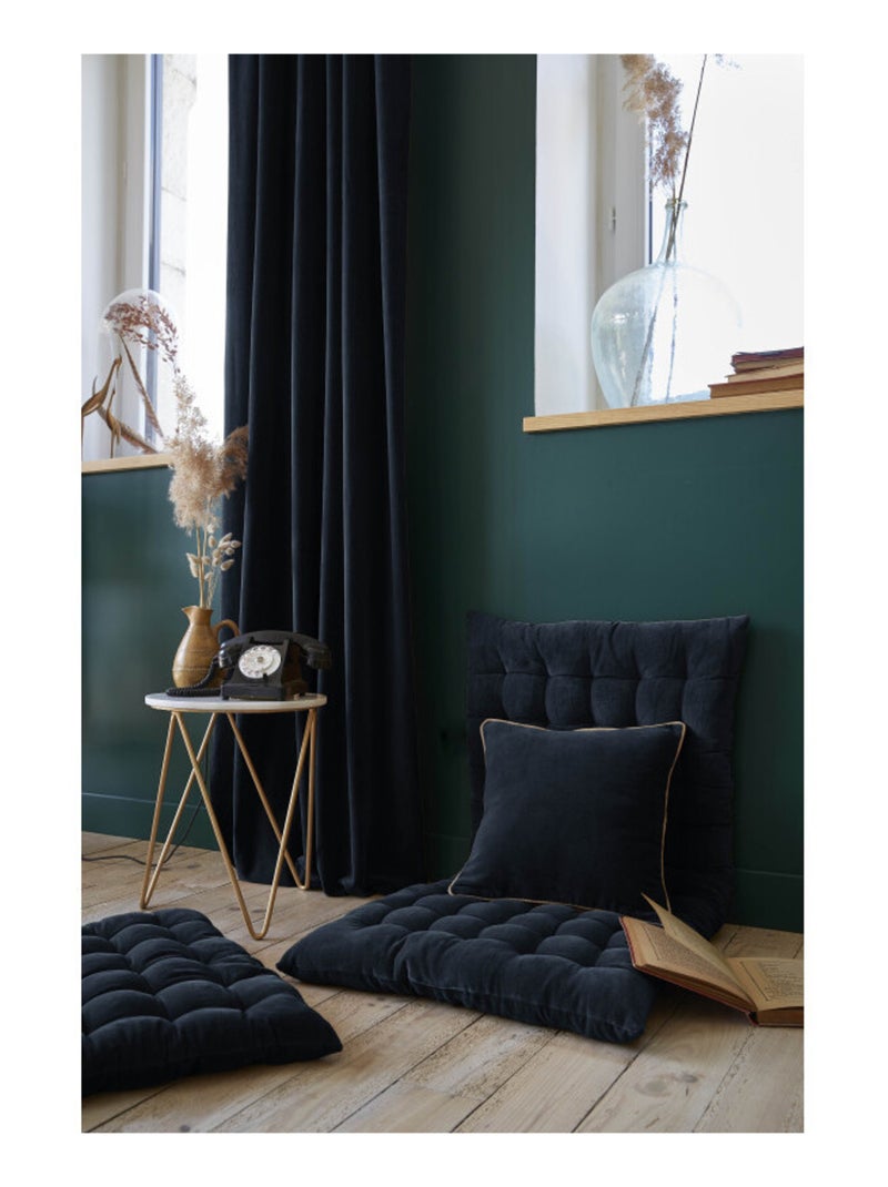 Rideau - L'effet papillon - 100% Velours de coton Bleu - Kiabi
