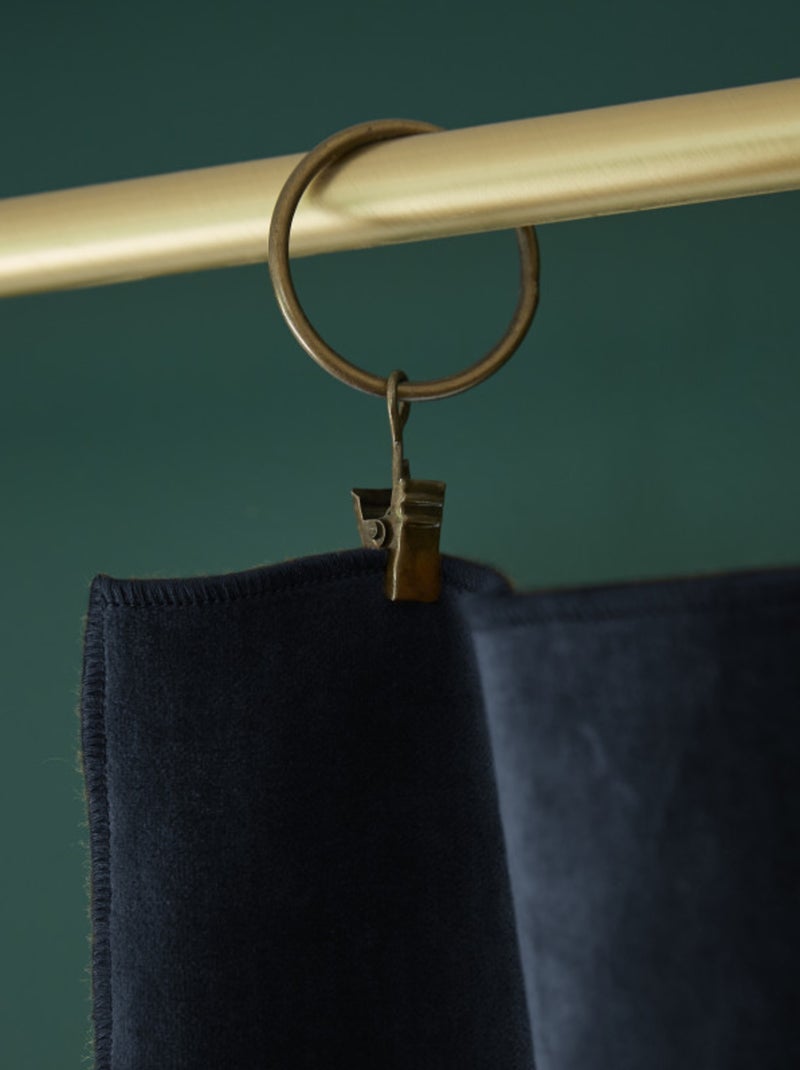 Rideau - L'effet papillon - 100% Velours de coton Bleu nuit - Kiabi