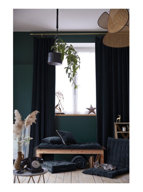 Rideau - L'effet papillon - 100% Velours de coton - Kiabi