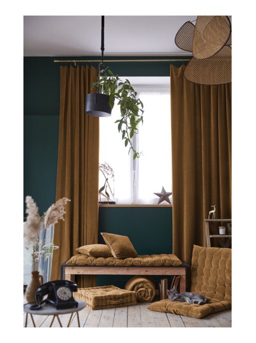 Rideau - L'effet papillon - 100% Velours de coton - Kiabi Rideau - L'effet papillon - 100% Velours de coton - Kiabi