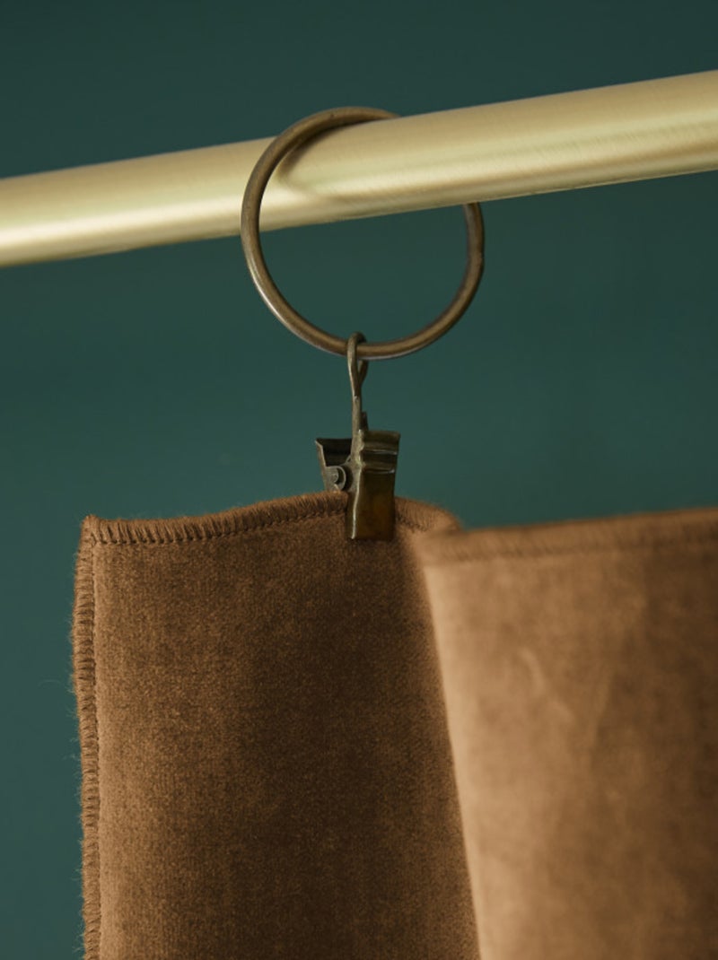 Rideau - L'effet papillon - 100% Velours de coton Camel - Kiabi