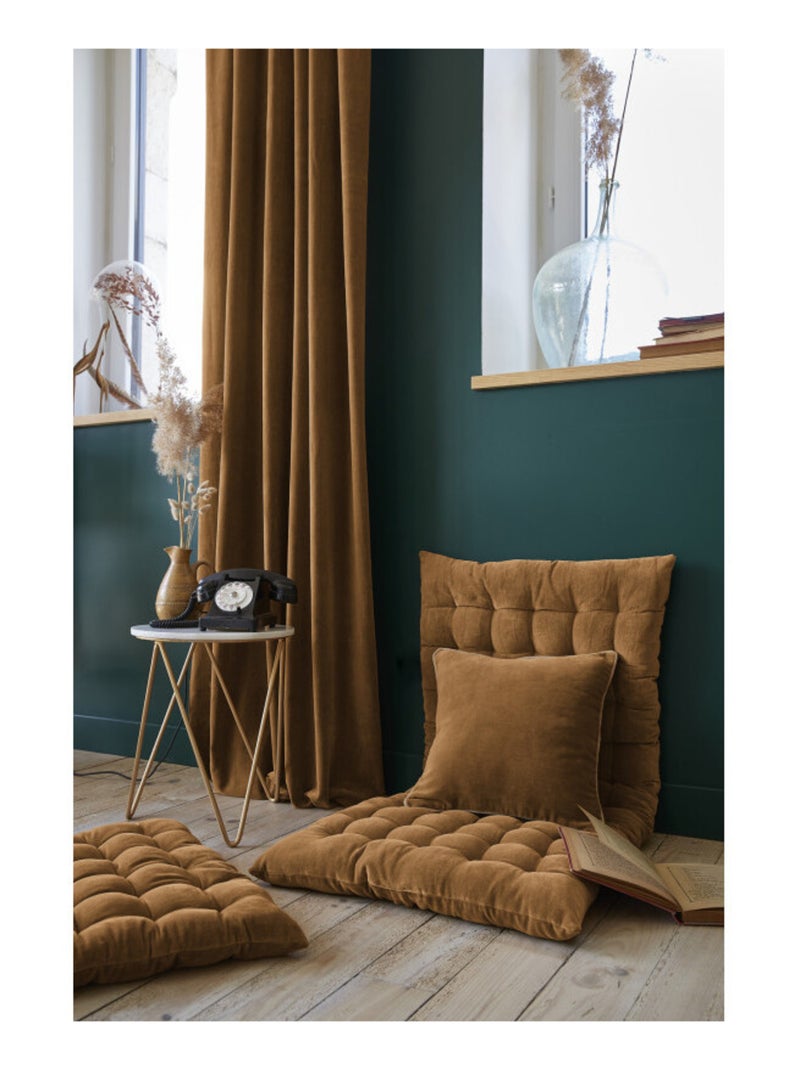 Rideau - L'effet papillon - 100% Velours de coton Gris taupe - Kiabi
