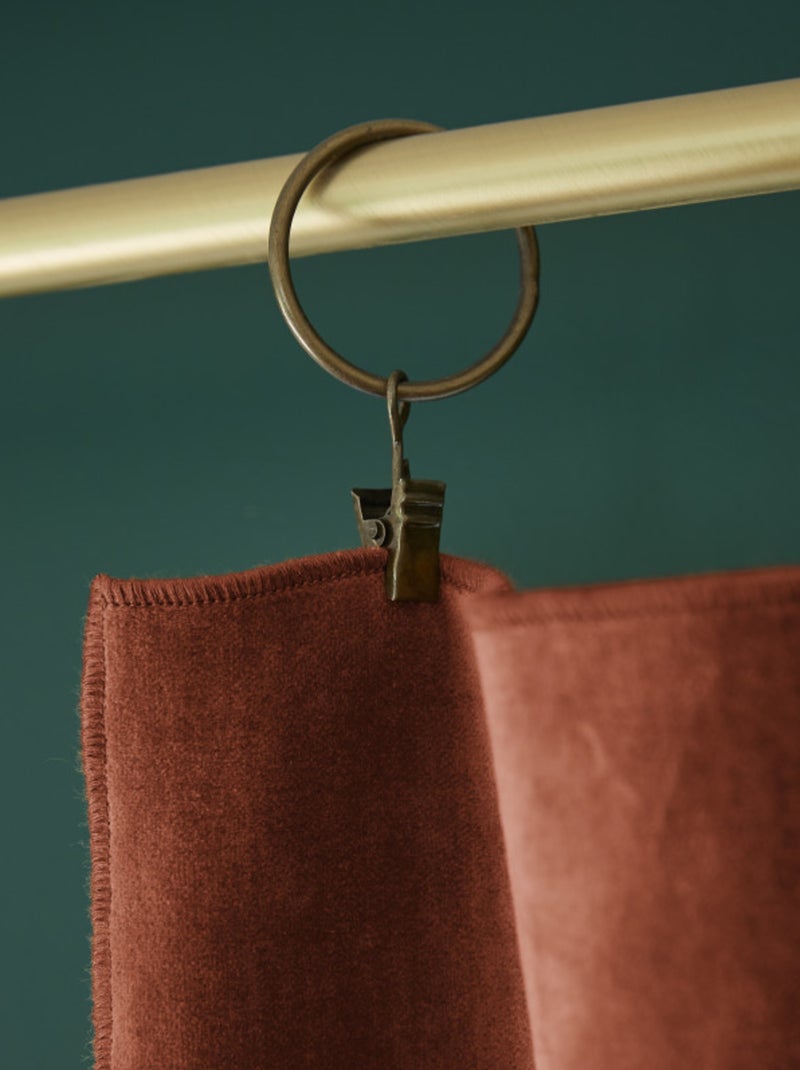 Rideau - L'effet papillon - 100% Velours de coton Terracotta - Kiabi