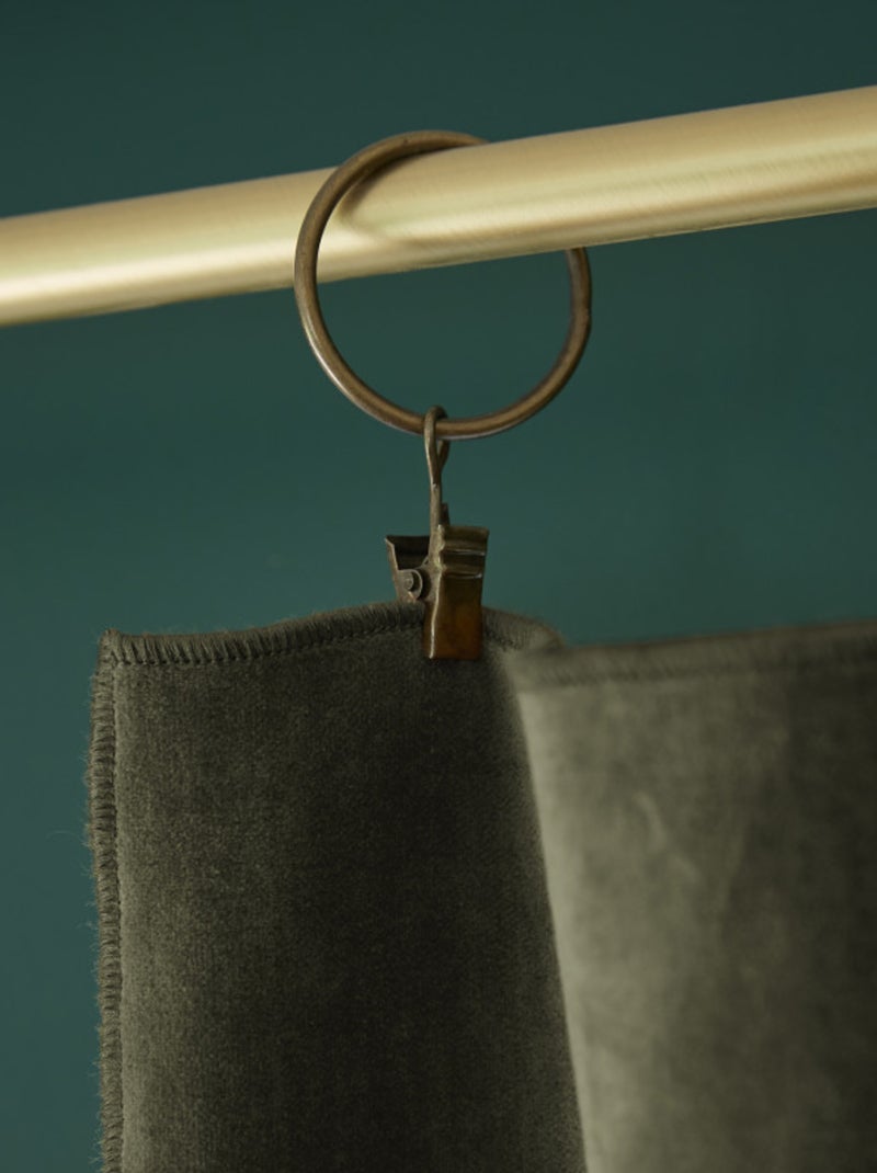 Rideau - L'effet papillon - 100% Velours de coton Vert chèvrefeuille - Kiabi