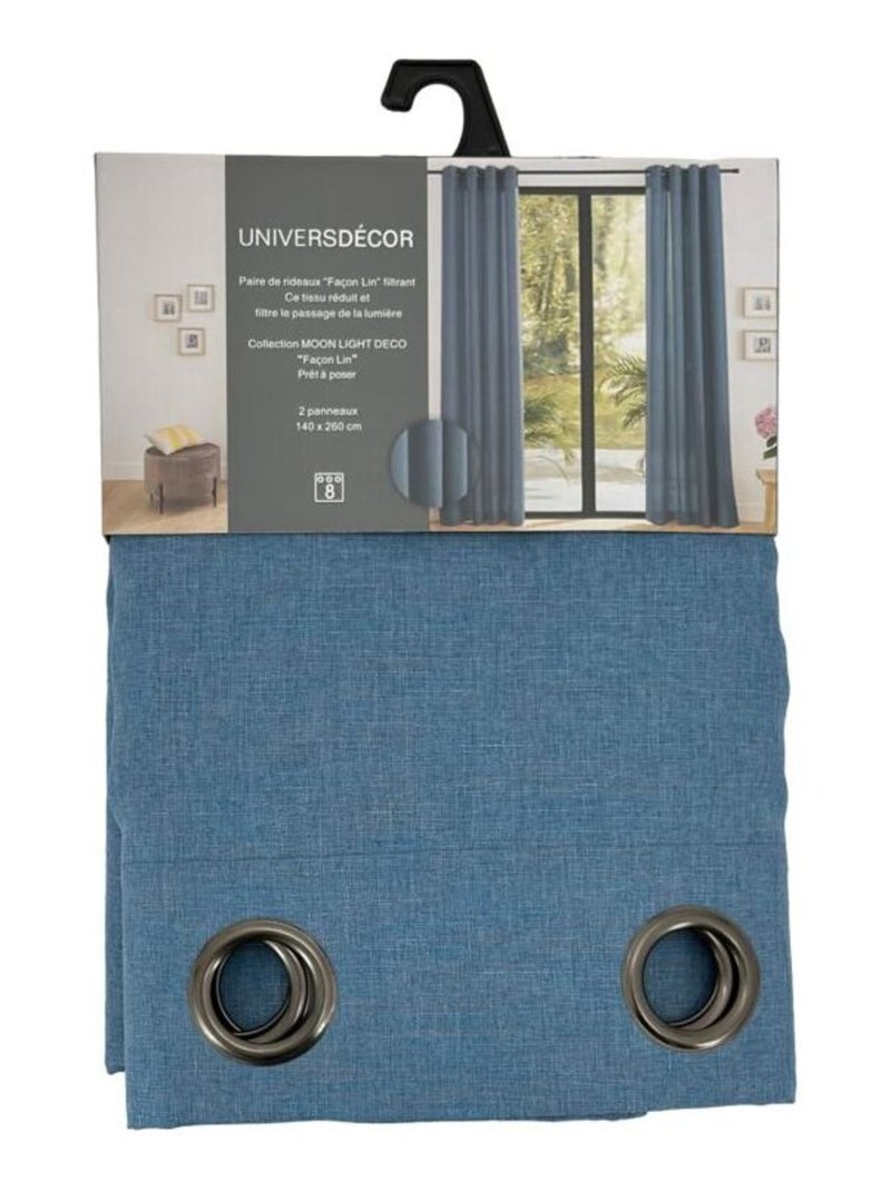 Rideau - Univers Décor - 100% Polyester Bleu - Kiabi
