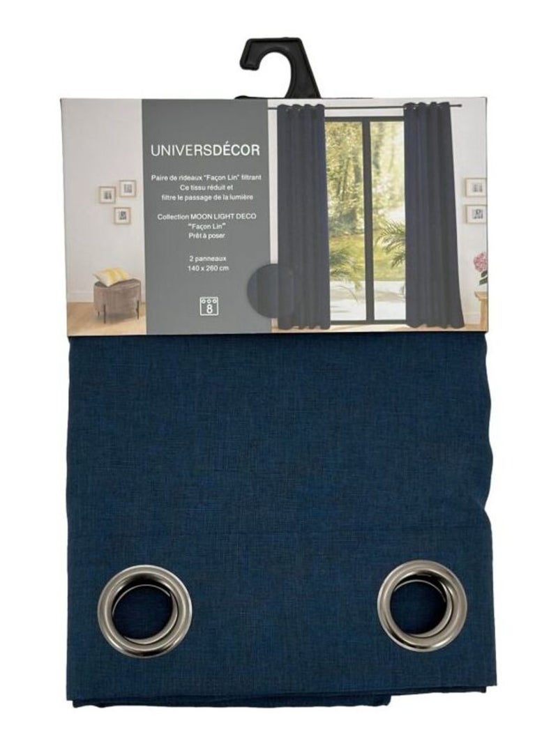 Rideau - Univers Décor - 100% Polyester Bleu - Kiabi