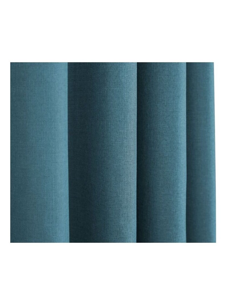 Rideau - Univers Décor - 100% Polyester Bleu paon - Kiabi