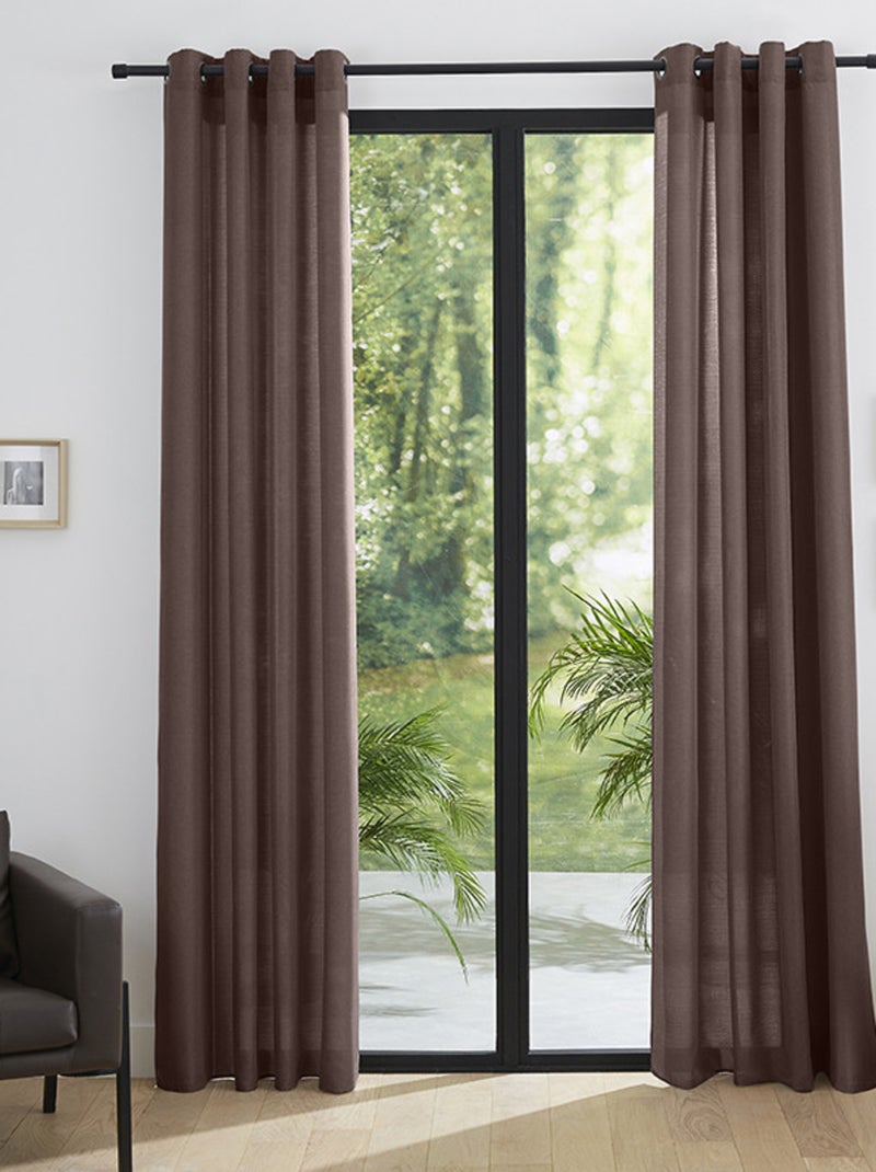 Rideau - Univers Décor - 100% Polyester Marron - Kiabi