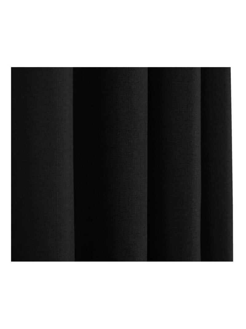 Rideau - Univers Décor - 100% Polyester Noir - Kiabi