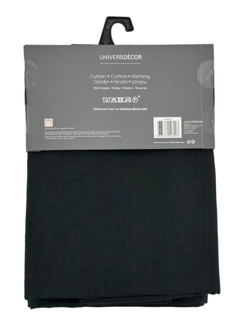 Rideau - Univers Décor - 100% Polyester Noir - Kiabi