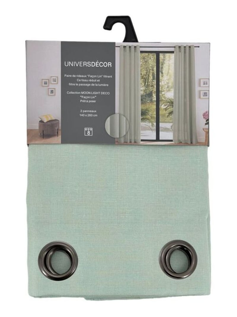 Rideau - Univers Décor - 100% Polyester Vert menthe - Kiabi