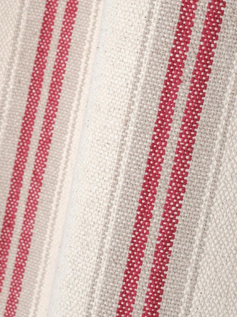 Rideau 100% Coton  - Effet tapissier d'antan Rouge - Kiabi