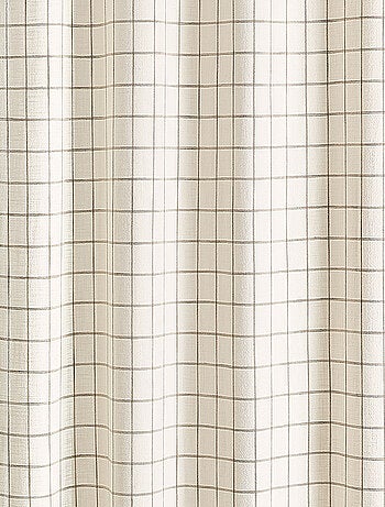 Rideau 100% coton à carreaux beige LOURMARIN