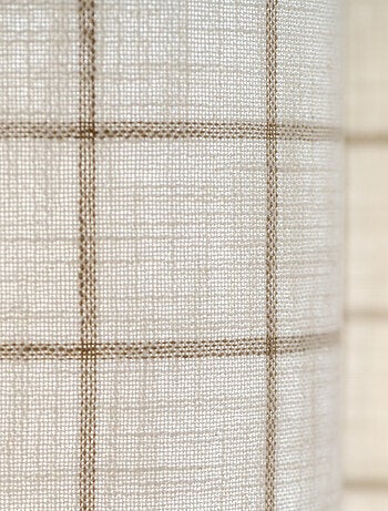 Rideau 100% coton à carreaux beige LOURMARIN