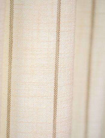 Rideau 100% coton à rayures beige LOURMARIN