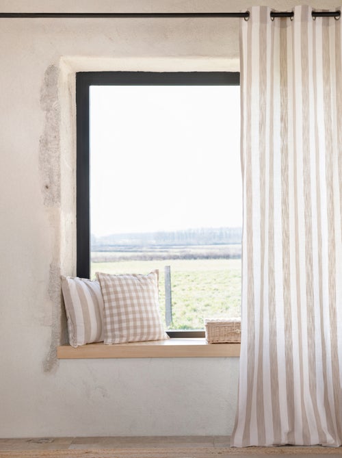 Rideau 100% coton larges rayures LOURMARIN - Kiabi