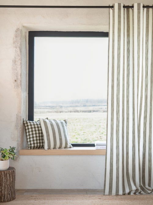 Rideau 100% coton larges rayures LOURMARIN - Kiabi