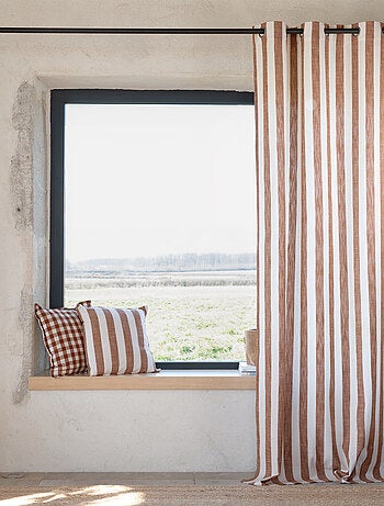 Rideau 100% coton larges rayures LOURMARIN