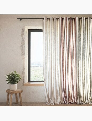 Rideau 100% coton larges rayures LOURMARIN