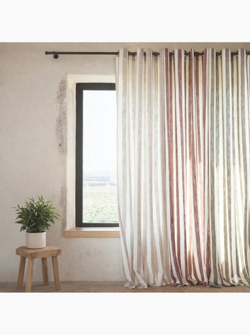 Rideau 100% coton larges rayures LOURMARIN - Kiabi