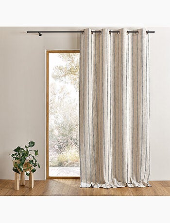 Rideau 100% coton rayures rustiques LOURMARIN
